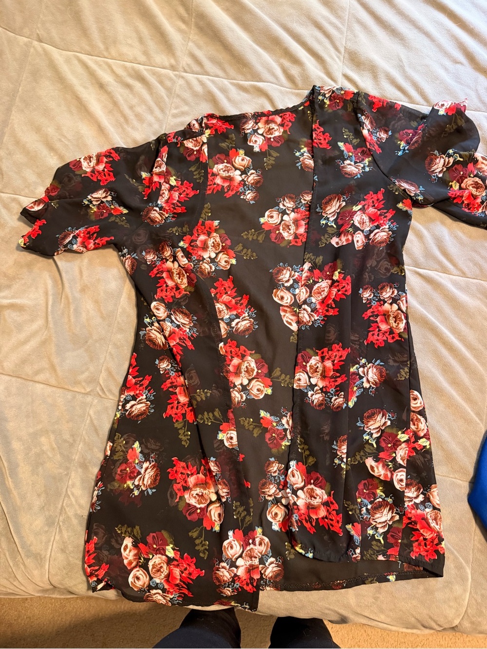 Black Floral Cover Up